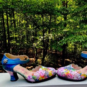 Spring Step L’Artiste floral leather closed toe sandals sz 8.5